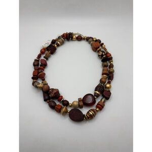 Brown & Gold Beaded Necklace